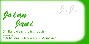 jolan jani business card